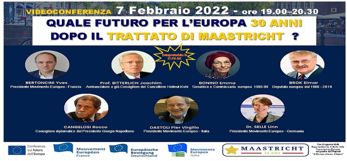 Quale futuro per l'Europa 30 anni dopo il Trattato di Maastricht?