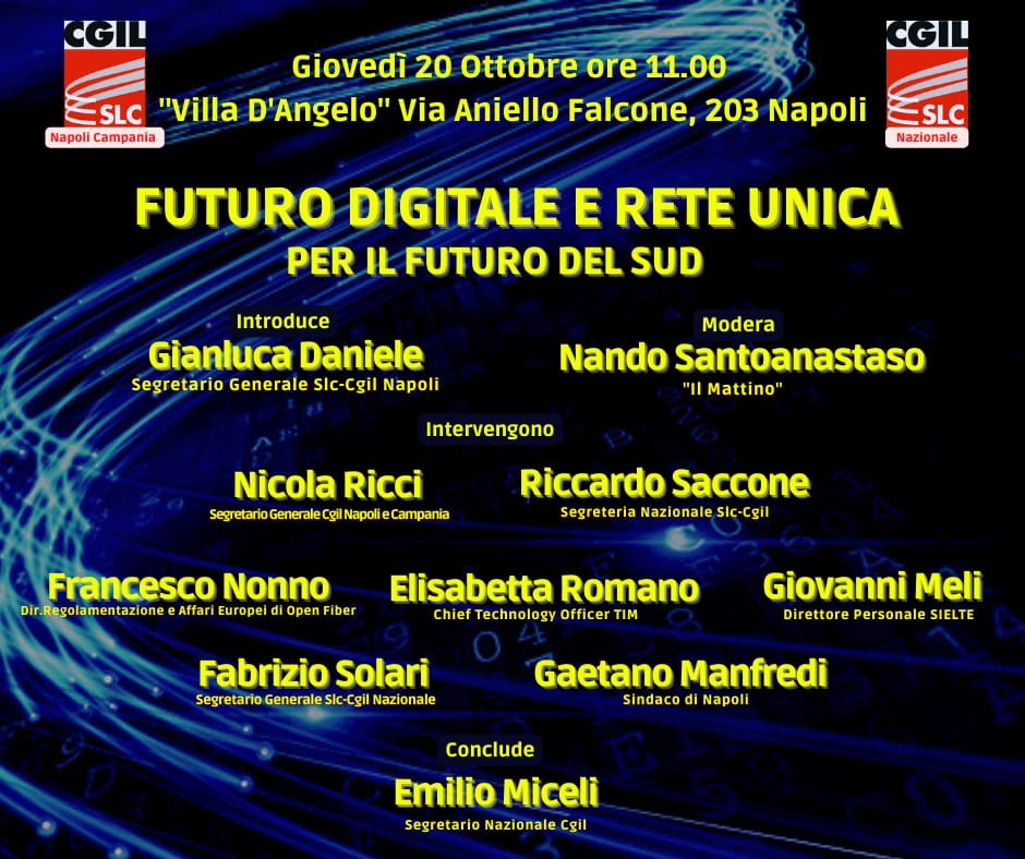 Futuro digitale e rete unica per il futuro del sud