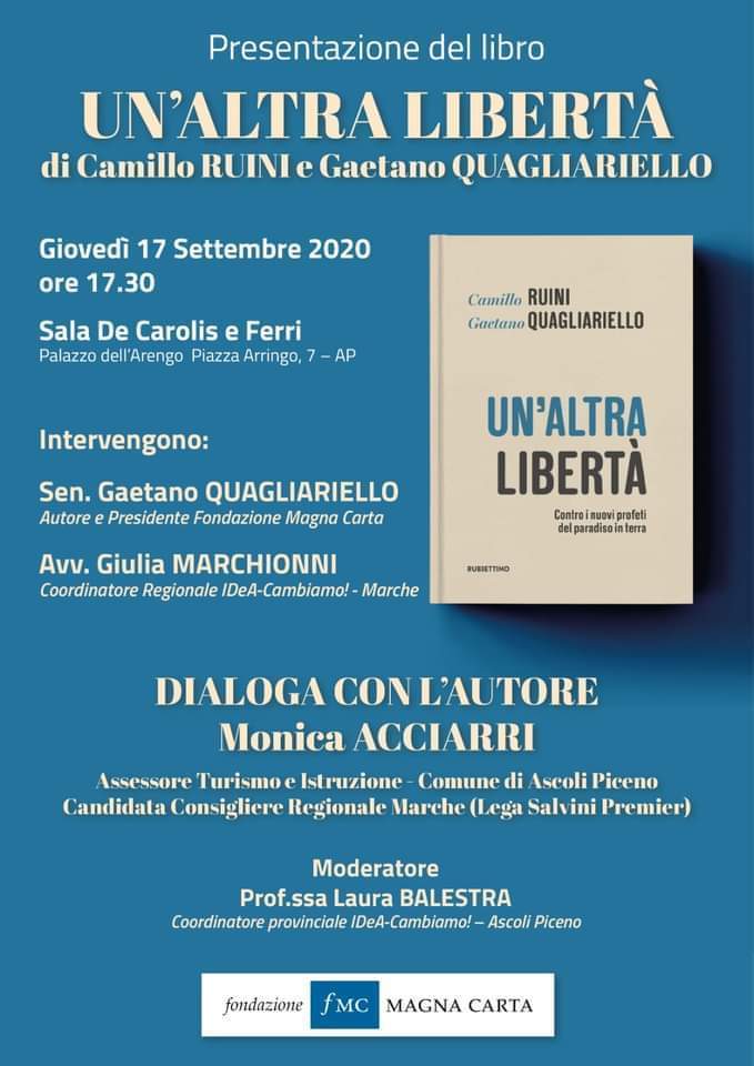 Presentazione del libro: &ldquo;Un&rsquo;altra libert&agrave;&rdquo;