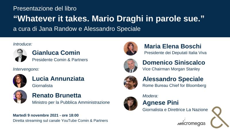 Presentazione del libro: &ldquo;Whatever it takes. Mario Draghi in parole sue&rdquo;