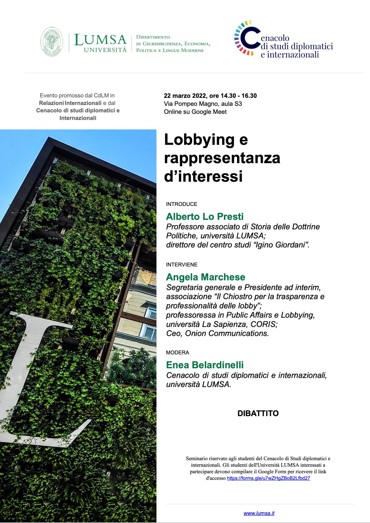 Lobbying e rappresentanza di interessi