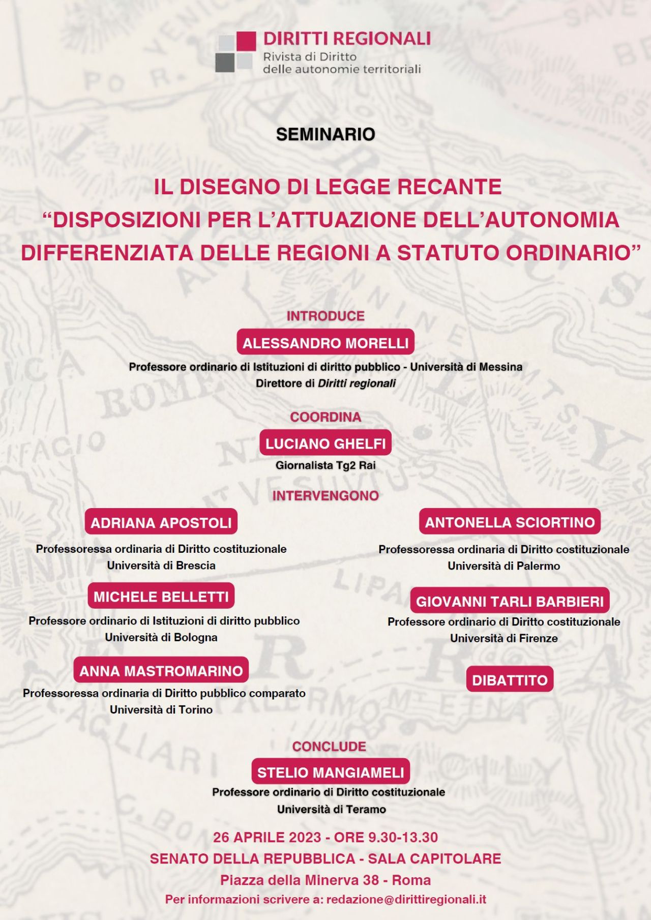 Il disegno di legge recante ‘Disposizioni per l’attuazione dell’autonomia differenziata delle Regioni a statuto ordinario