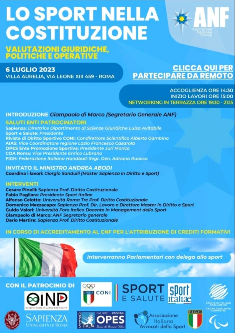 Lo sport in Costituzione