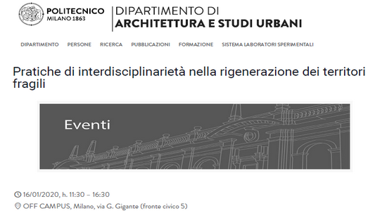 Pratiche di interdisciplinarietà nella rigenerazione dei territori fragili