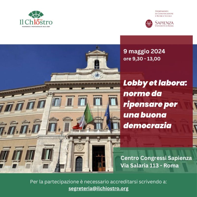 Lobby et labora: norme da ripensare per una buona democrazia