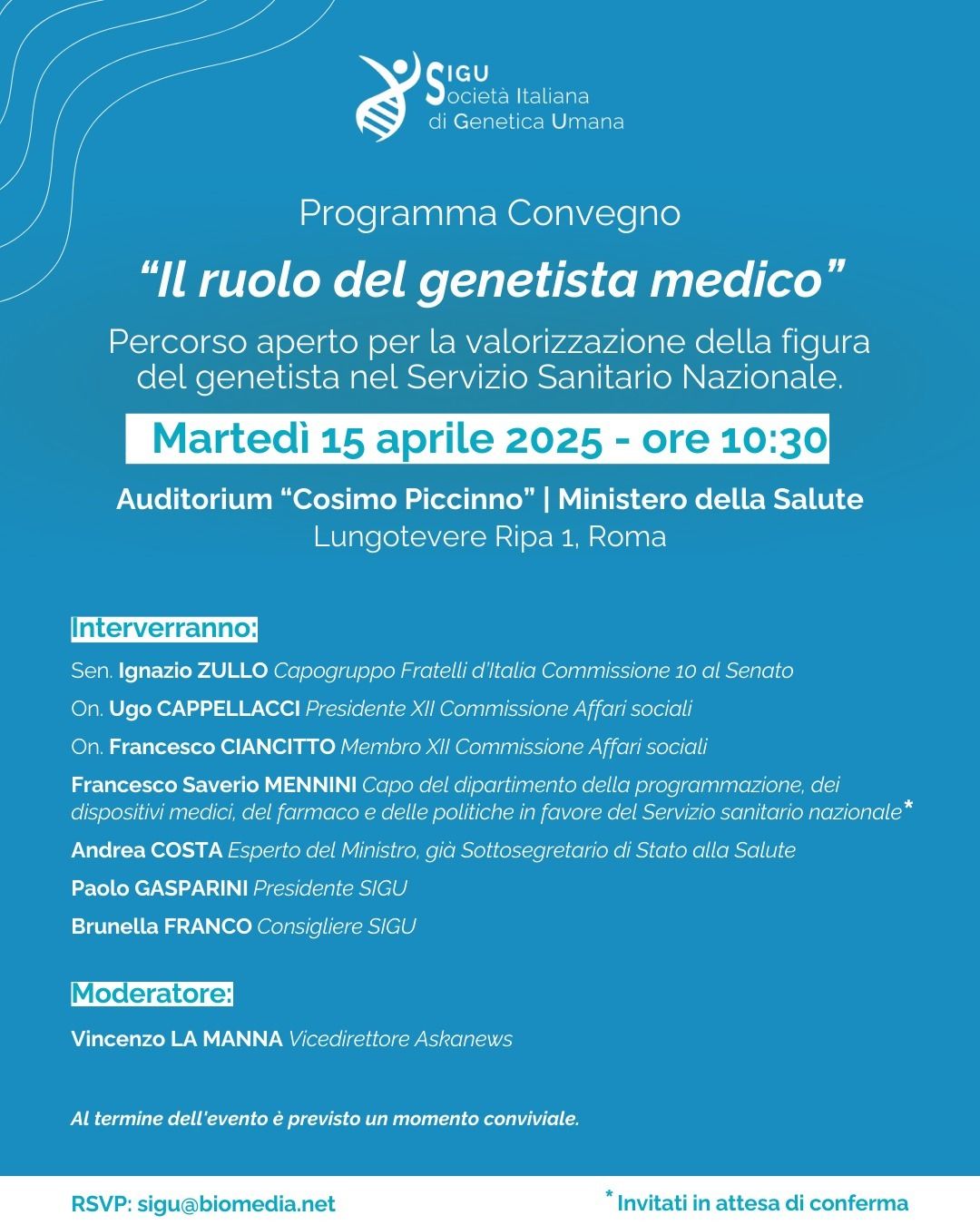 Il ruolo del genetista medico. Percorso aperto per la valorizzazione della figura del genetista nel Servizio Sanitario Nazionale