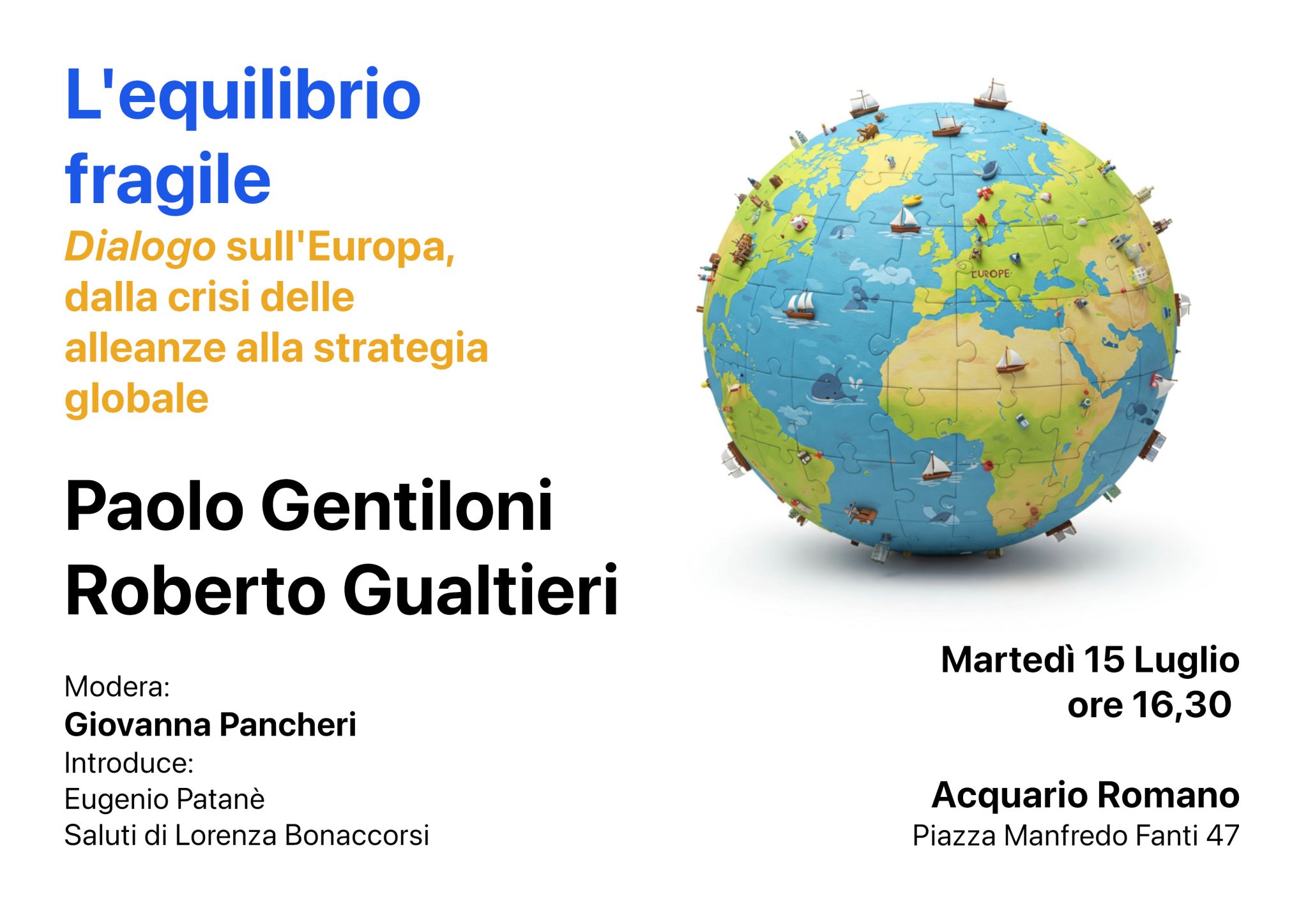 L'equilibrio fragile - Dialogo sull'Europa, dalla crisi delle alleanze alla strategia globale