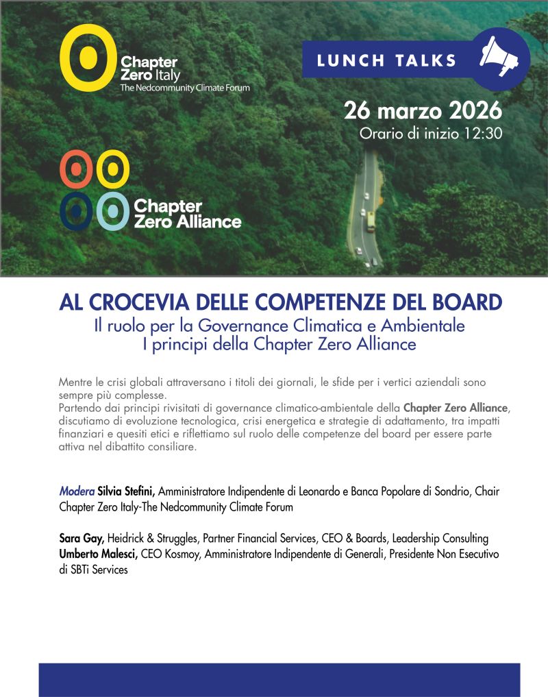 Lunch Talk Climate - Al Crocevia delle competenze del board
