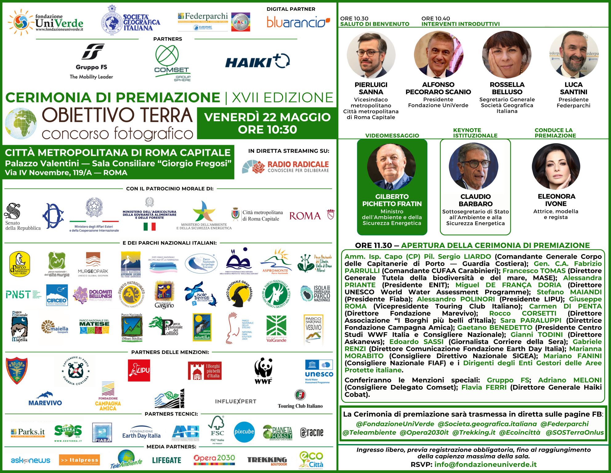 Cerimonia di premiazione del contest fotografico nazionale dedicato alle Aree Protette d’Italia “OBIETTIVO TERRA 2026”