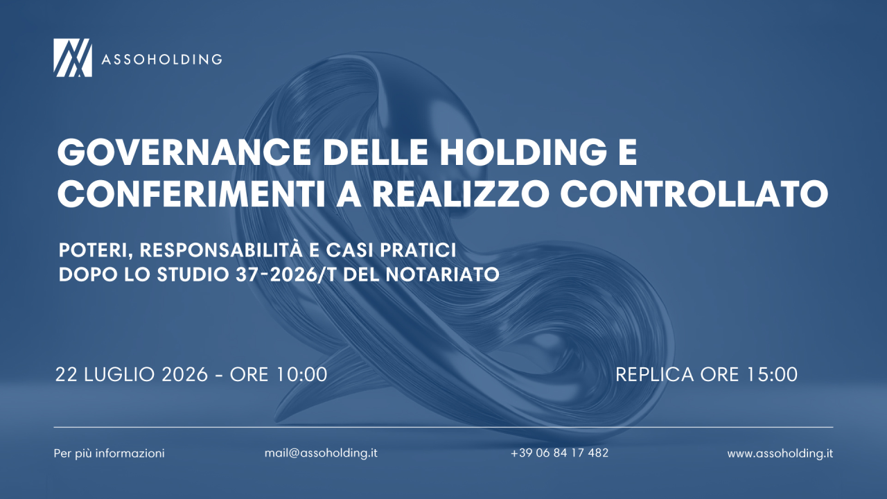 Governance delle holding e conferimenti a realizzo controllato