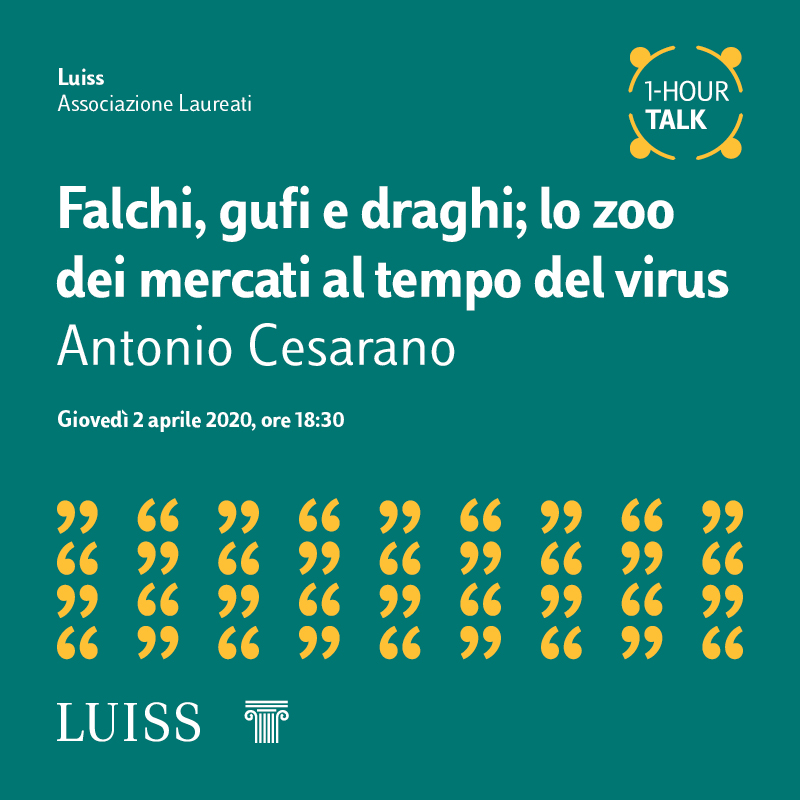 Falchi, gufi e draghi. Lo zoo dei mercati al tempo del virus