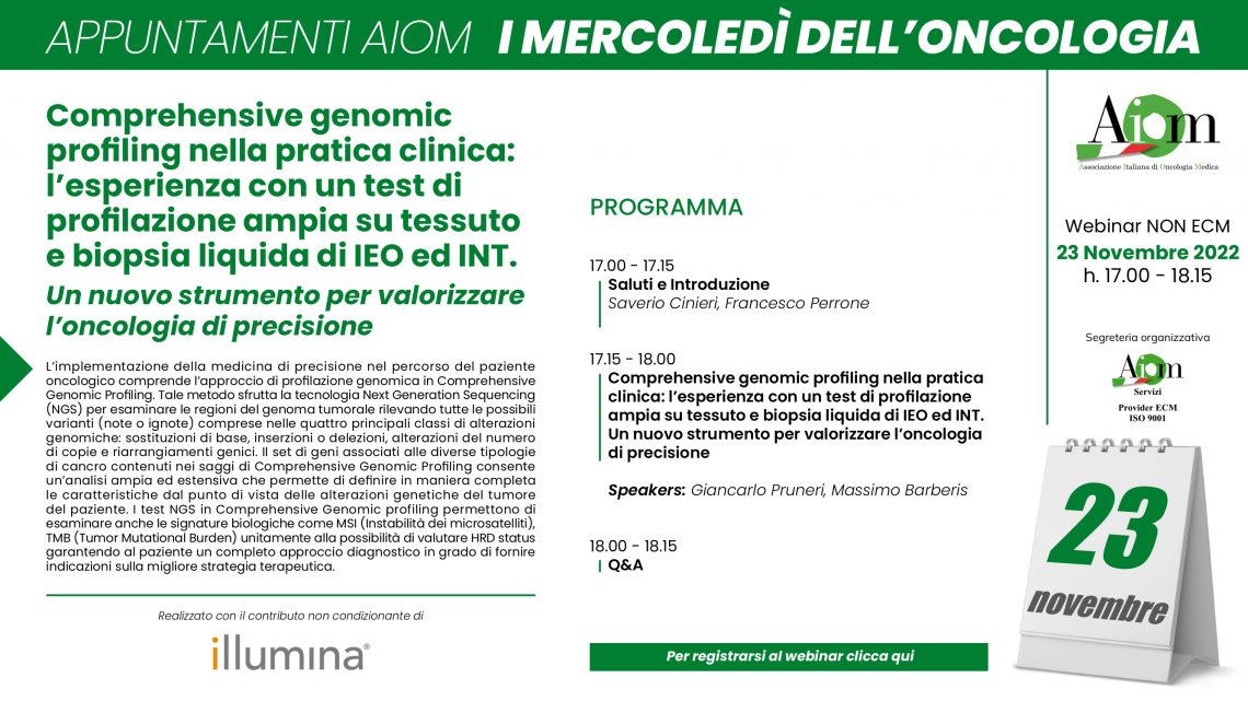 Comprehensive genomic profiling nella pratica clinica: l&rsquo;esperienza con un test di profilazione ampia su tessuto e biopsia liquida di IEO ed INT