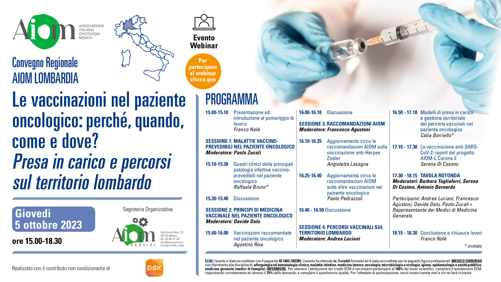 Le vaccinazioni nel paziente oncologico: perché, quando, come e dove?