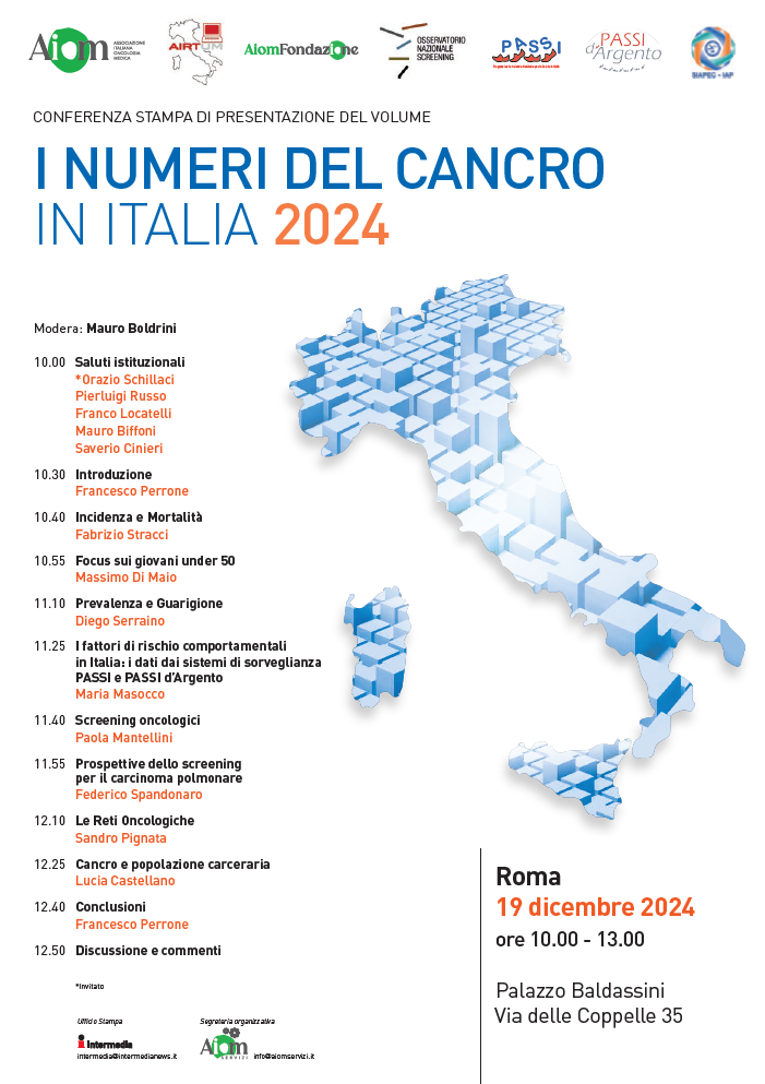 Presentazione del volume: “I numeri del cancro in Italia 2024”