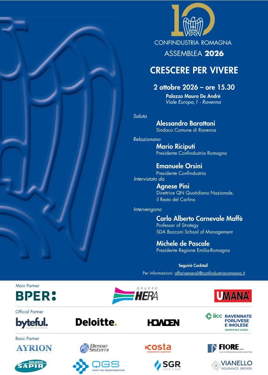 Assemblea 2026 di Confindustria Romagna - Crescere per vivere