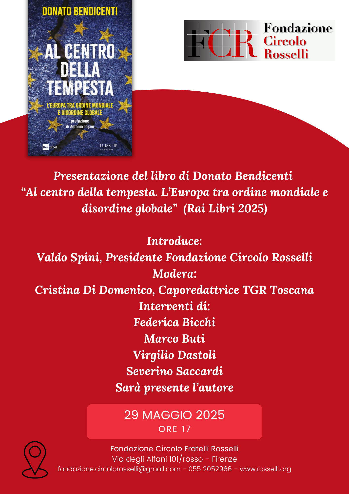 Presentazione del libro: “Al centro della tempesta. L’Europa tra ordine mondiale e disordine globale”