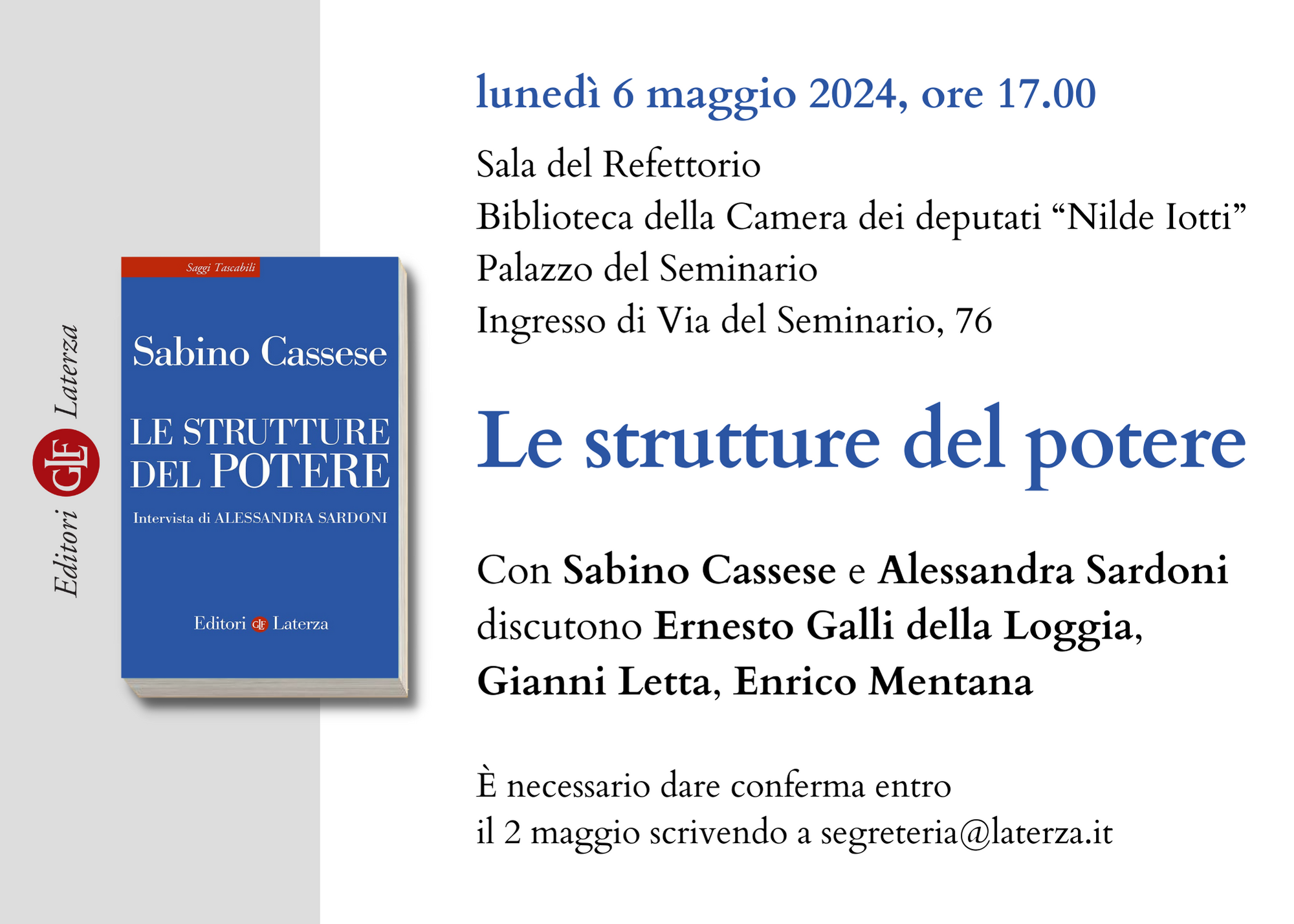 Presentazione del libro: " Le strutture del potere"