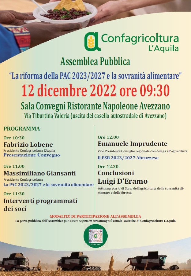 La riforma della PAC 2023/2027 e la sovranità alimentare