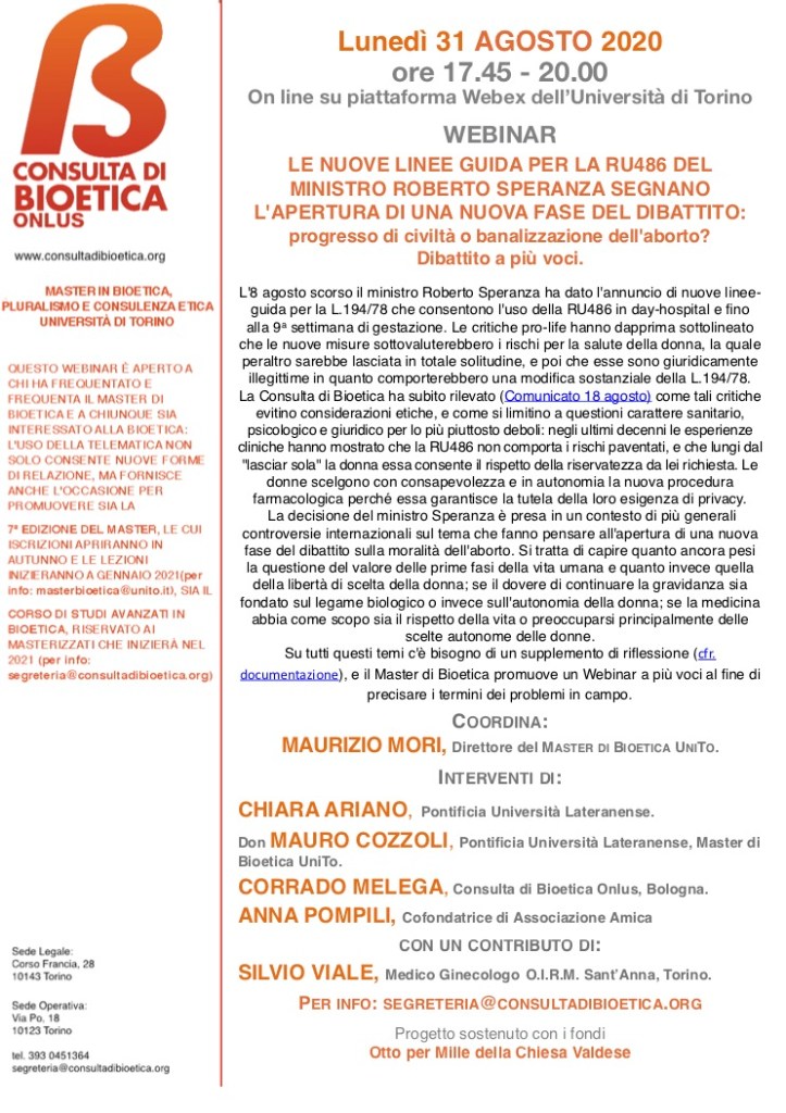 Le nuove linee guida per la RU486 segnano l'apertura di una nuova fase del dibattito: progresso di civiltà o banalizzazione dell’aborto?