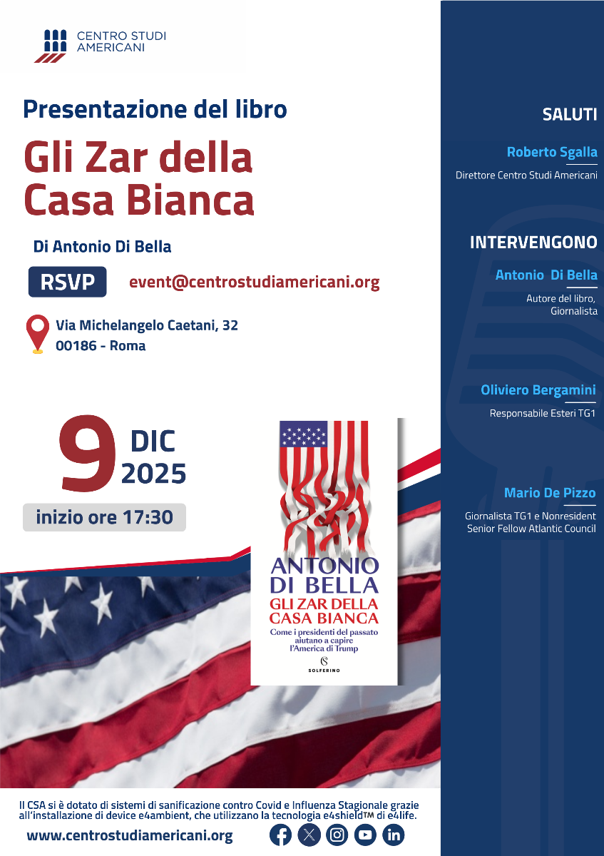 Presentazione del libro: "Gli Zar della Casa Bianca"