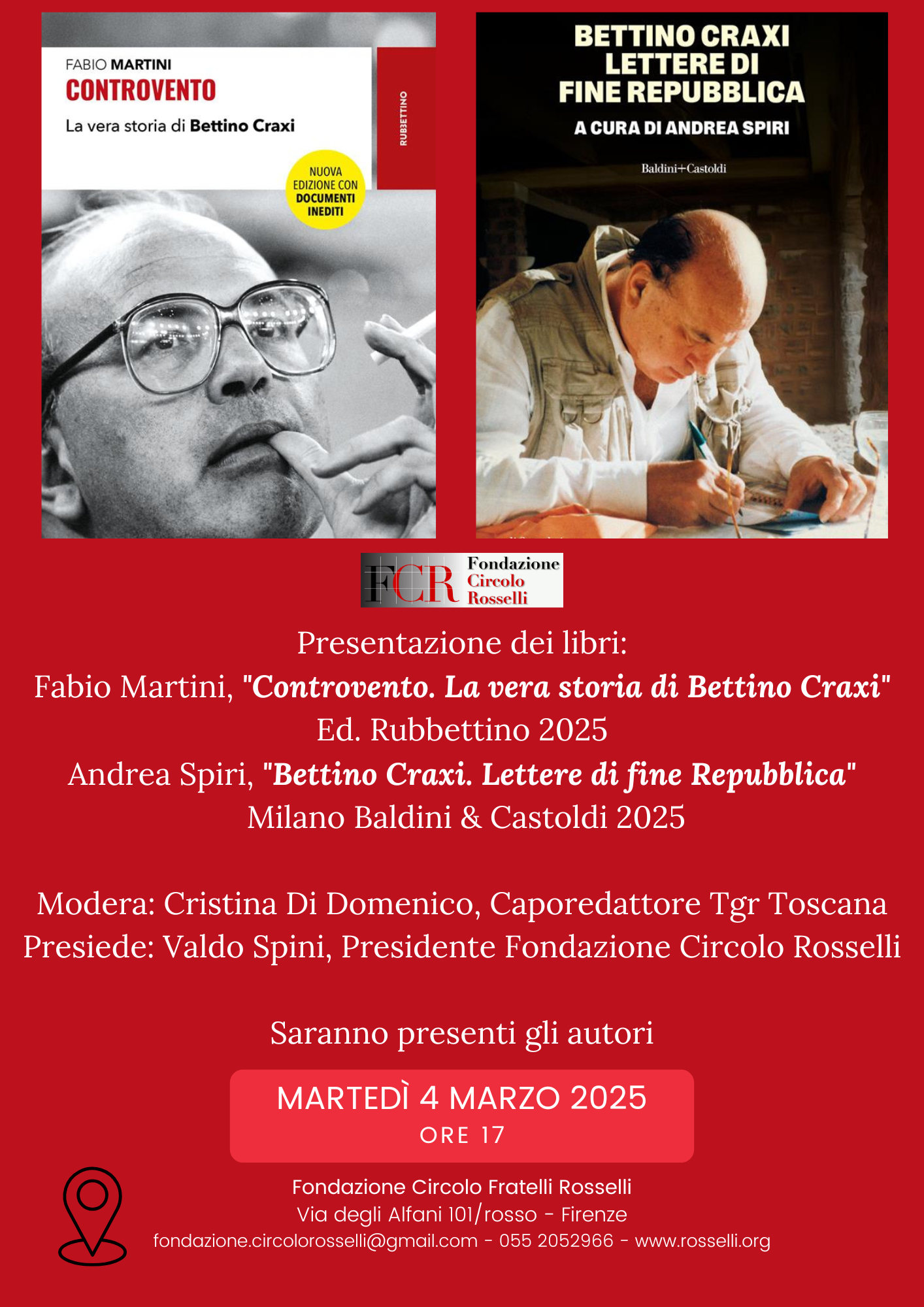 Pesentazione di due libri su Bettino Craxi