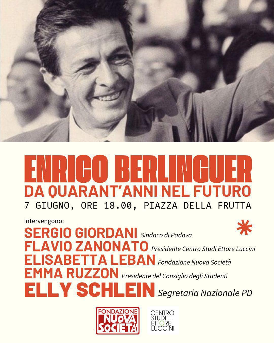 Enrico Berlinguer. Da 40 anni nel futuro. Chiusura campagna elettorale Partito Democratico