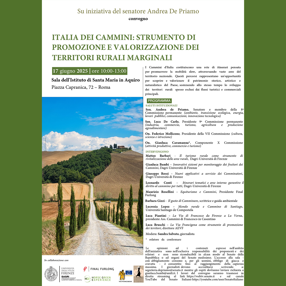 Italia dei Cammini: strumento di promozione e valorizzazione dei territori rurali marginali