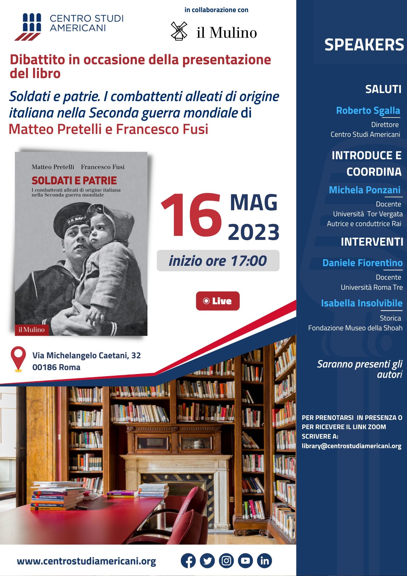 Presentazione del libro: "Soldati e patrie. I combattenti alleati di origine italiana nella Seconda guerra mondiale"