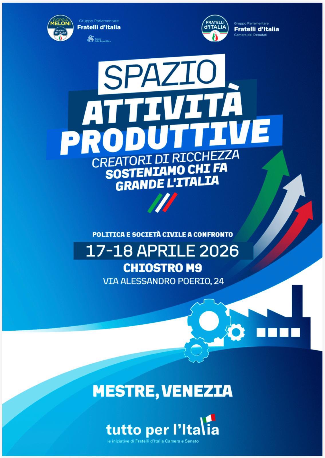 Spazio attività produttive. Creatori di ricchezza – Sosteniamo chi fa grande l’Italia