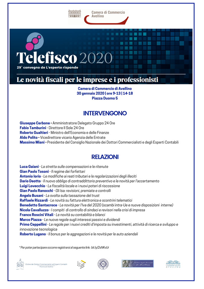 #Telefisco 2020. Le novità fiscali per le imprese e i professionisti