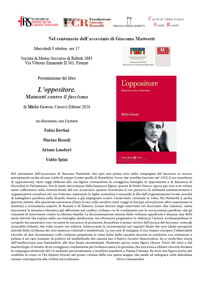 L’oppositore. Matteotti contro il fascismo di Mirko Grasso