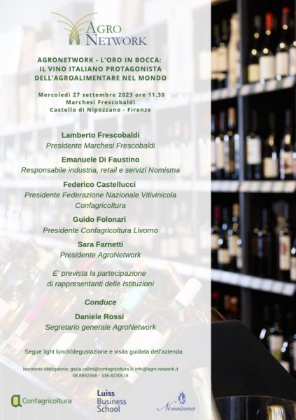 Il vino italiano protagonista dell’agroalimentare nel mondo