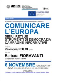 Comunicare l’Europa: SIBIU, reti UE, strumenti di democrazia, campagne informative 