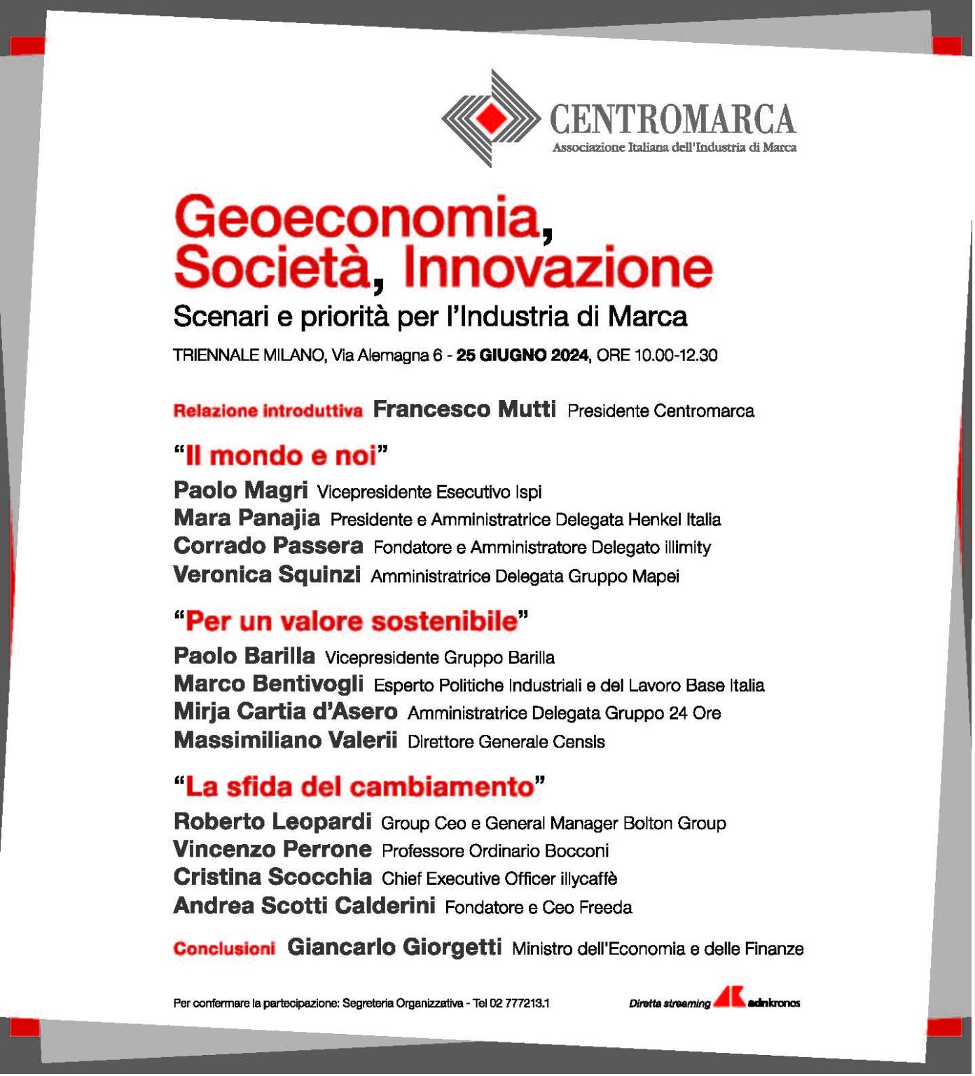 Geoeconomia, Società, Innovazione – Scenari e priorità per l’Industria di Marca