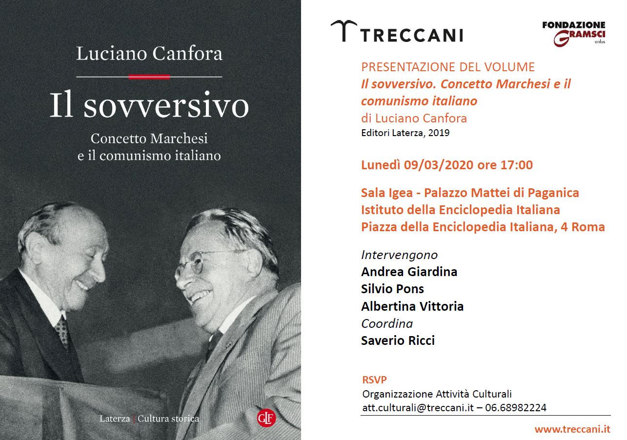 Presentazione del volume: "Il Sovversivo"