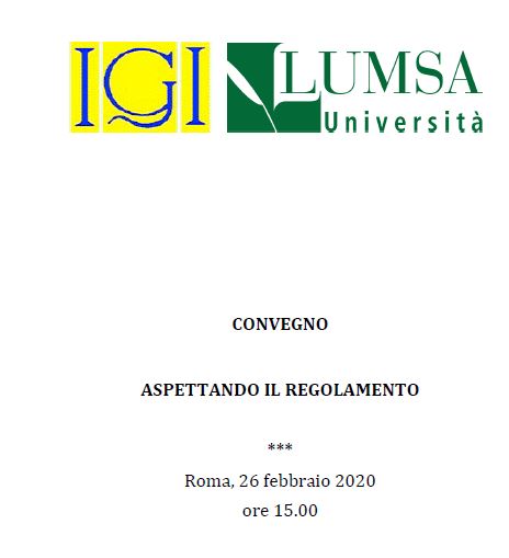 Aspettando il Regolamento