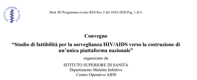 “Studio di fattibilità per la sorveglianza HIV/AIDS verso la costruzione di un’unica piattaforma nazionale”