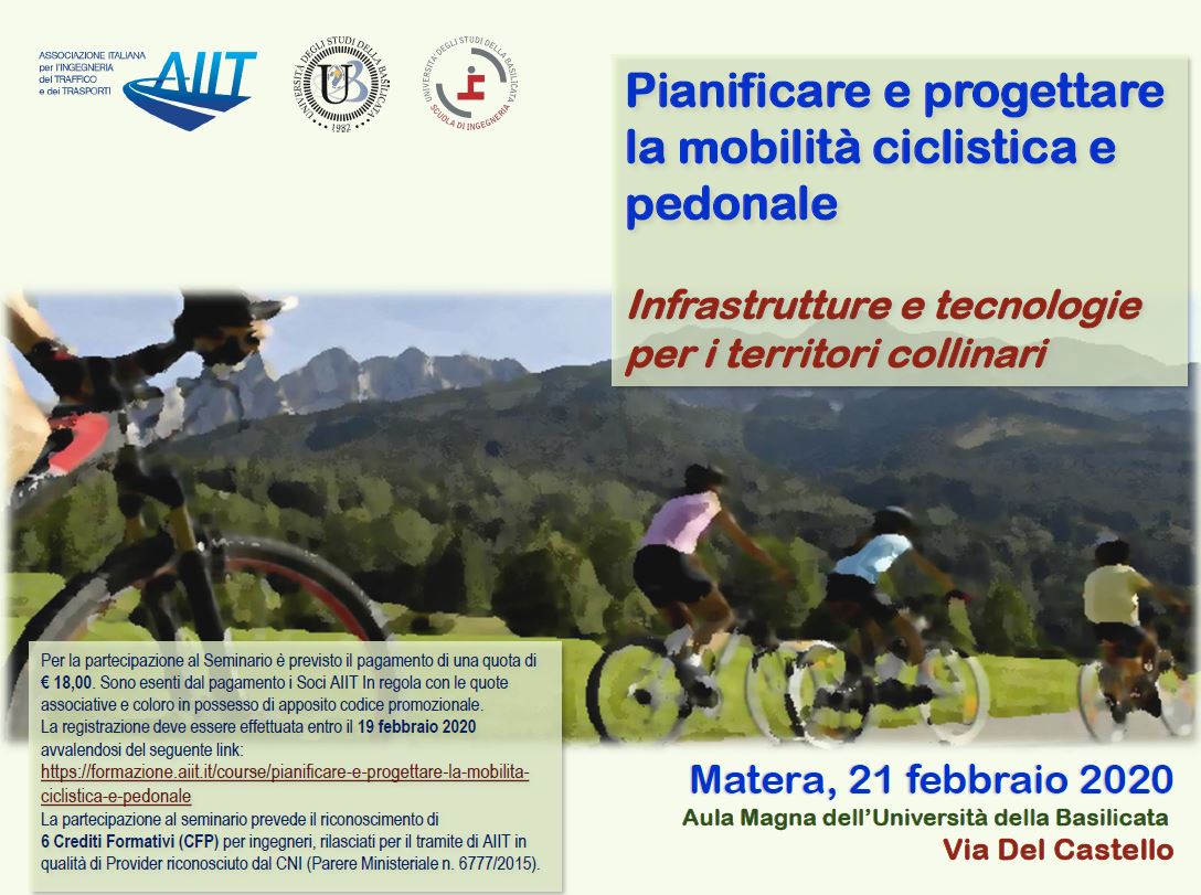 Pianificare e progettare la mobilità ciclistica e pedonale: infrastrutture e tecnologie per i territori collinari