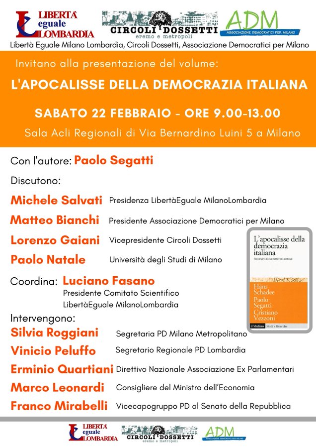 Presentazione del libro: "L'apocalisse della democrazia italiana"