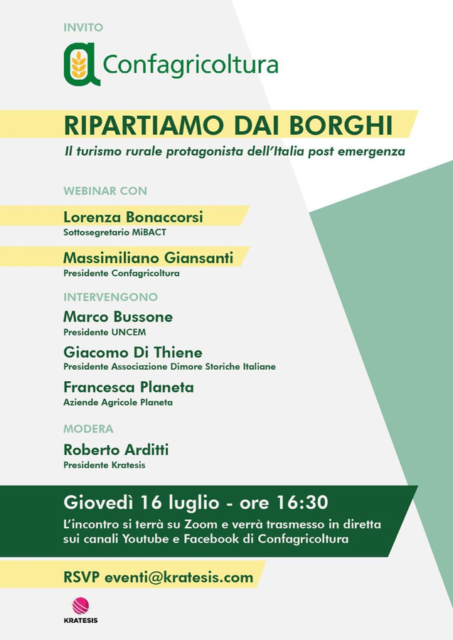 Ripartiamo dai borghi. Il turismo rurale protagonista dell'Italia post emergenza