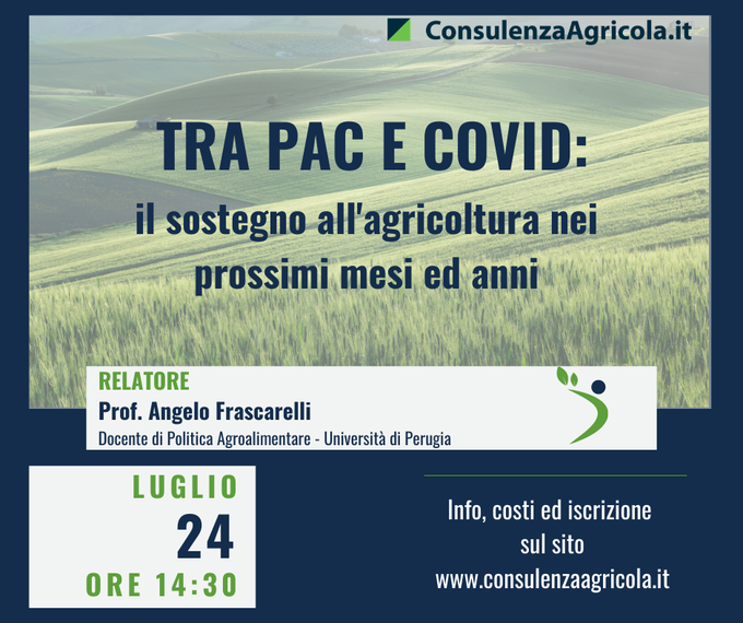 Tra PAC e COVID. Il sostegno all'agricoltura nei prossimi mesi e anni