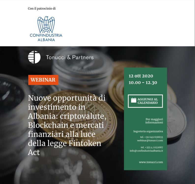 Nuove opportunità di investimento in Albania: criptovalute, Blockchain e mercati finanziari alla luce della legge Fintoken Act