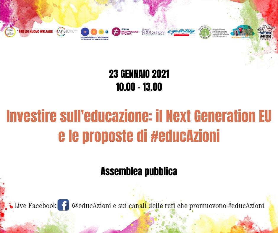 Investire sull’educazione: il Next Generation EU e le proposte di #educAzioni