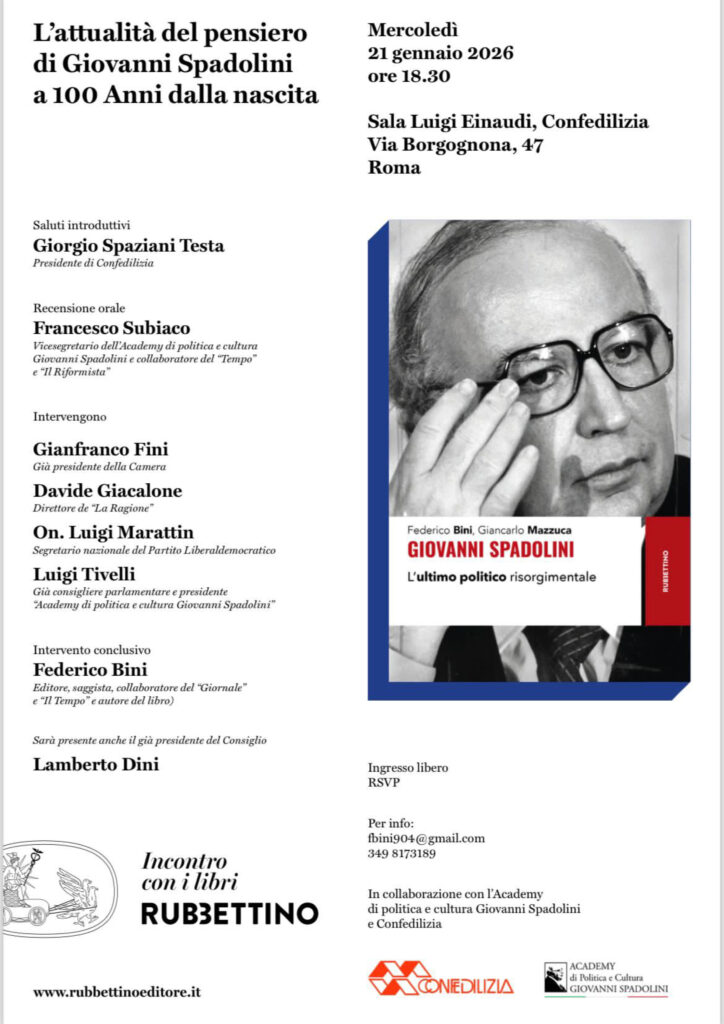 Presentazione del libro "Giovanni Spadolini – L’ultimo politico risorgimentale"