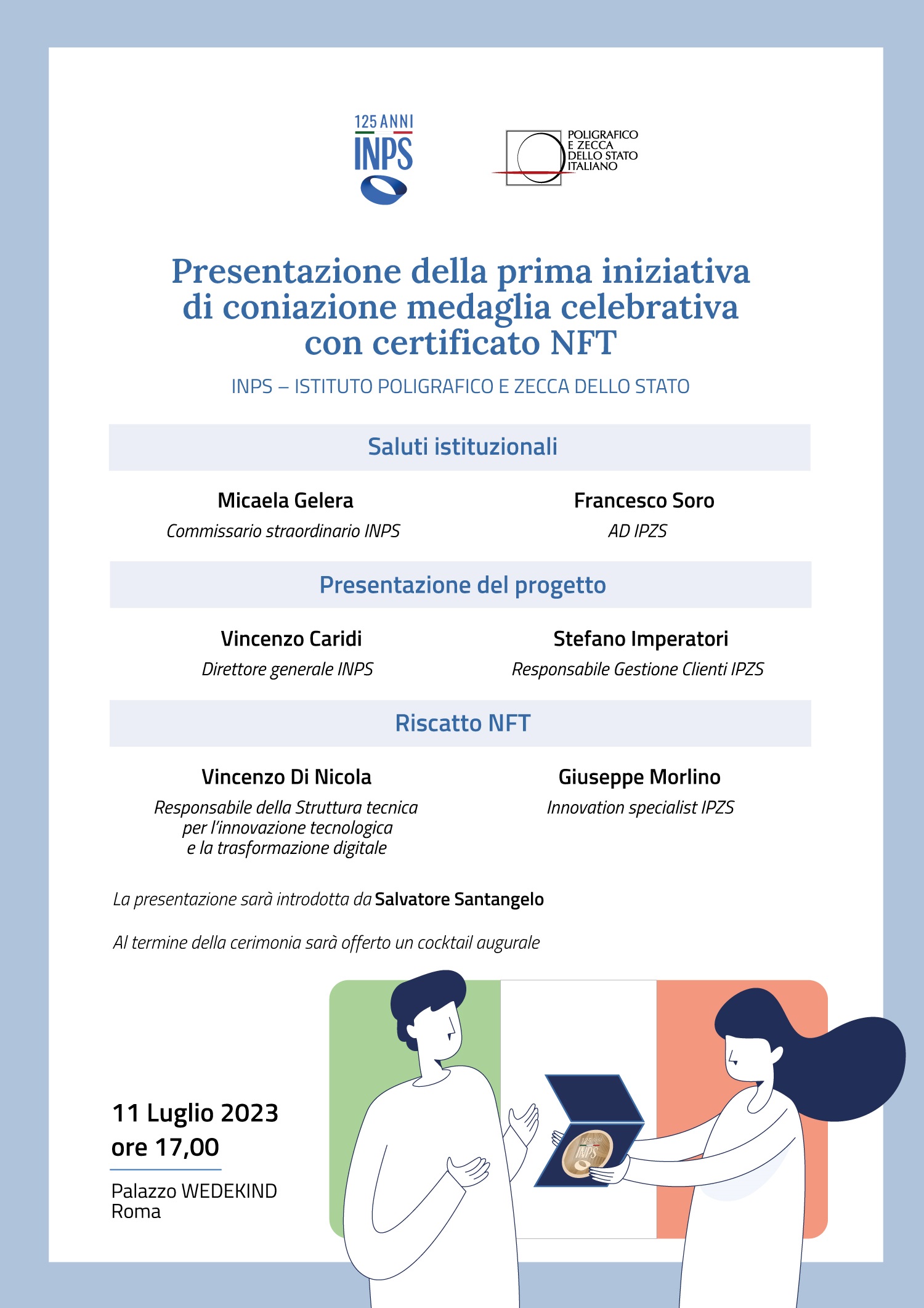 Presentazione della prima iniziativa di coniazione medaglia celebrativa con certificato NFT