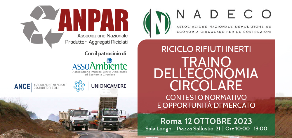 Riciclo rifiuti inerti ed Economia Circolare