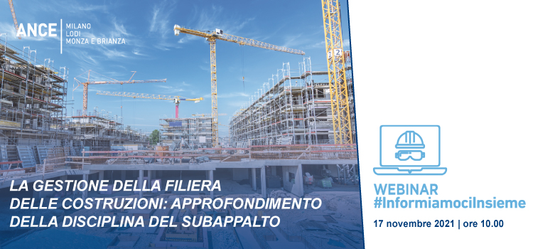 La gestione della filiera delle costruzioni: approfondimento della disciplina del subappalto