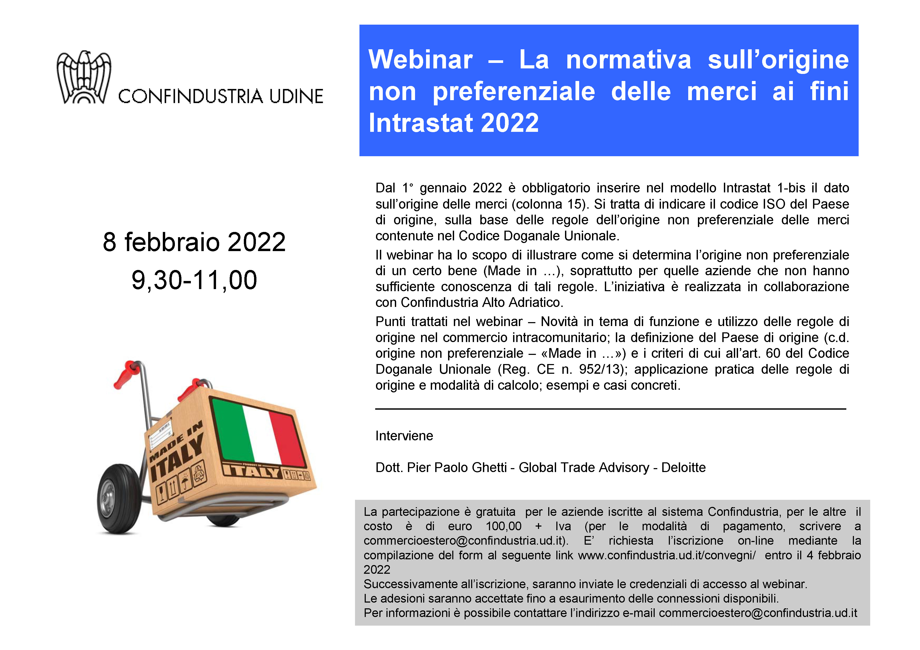 La normativa sull'origine non preferenziale delle merci ai fini Intrastat 2022