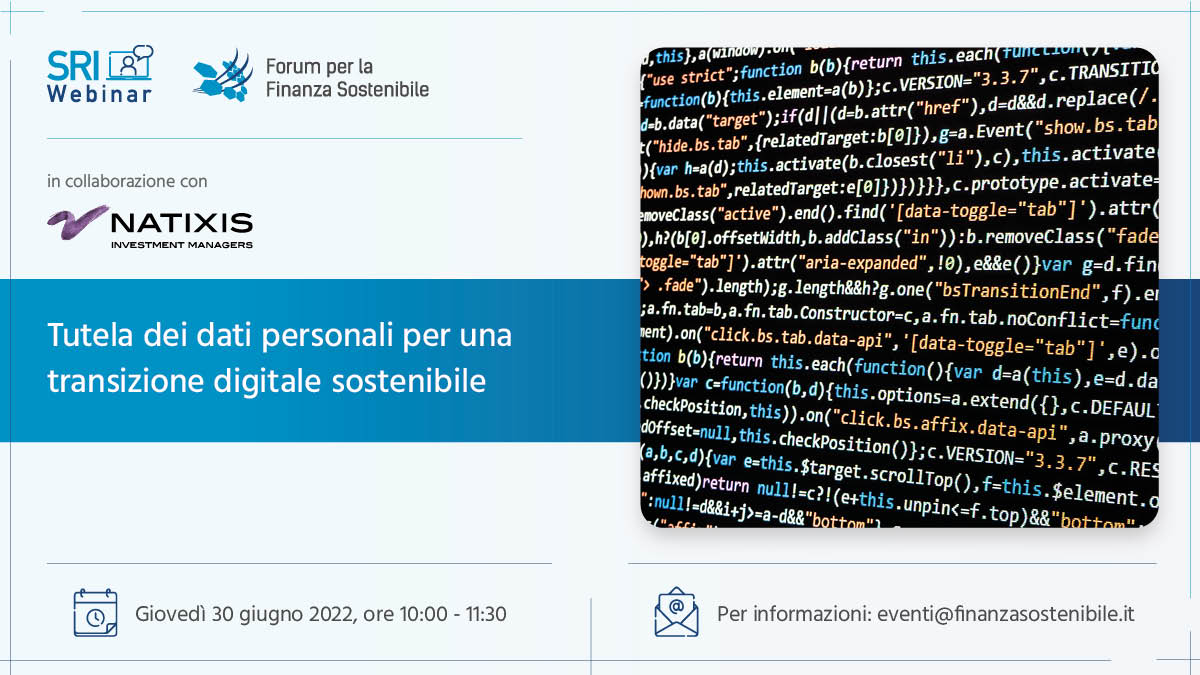 Tutela dei dati personali per una transizione digitale sostenibile