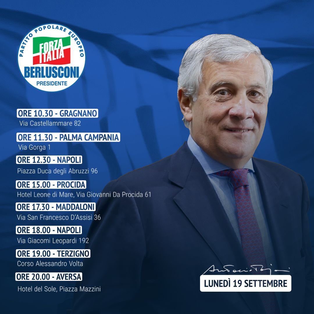Tajani in Campania